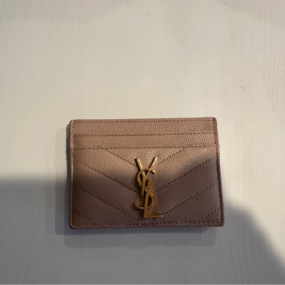 Auth YSL Cassandre Matelasse Card Case Grain De Poudre Embossed Leather in box - Picture 6 of 13
